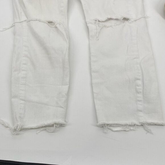 AGOLDE | Revolve Sophie Crop Distressed Mid -Rise Jeans white 29 - Picture 8 of 16